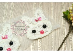 Bunny CHIFFON trim applique, 8x9 cm